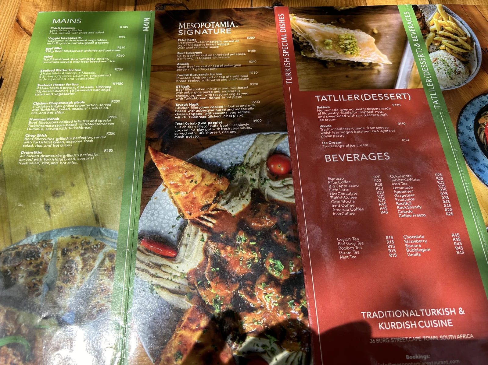 Mesopotamia Kurdish Restaurant, Cape Town South Africa