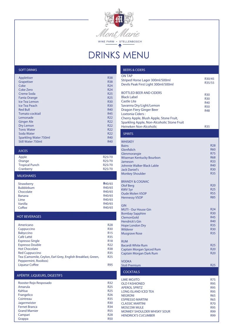 Mont Marie Restaurant, Stellenbosch South Africa