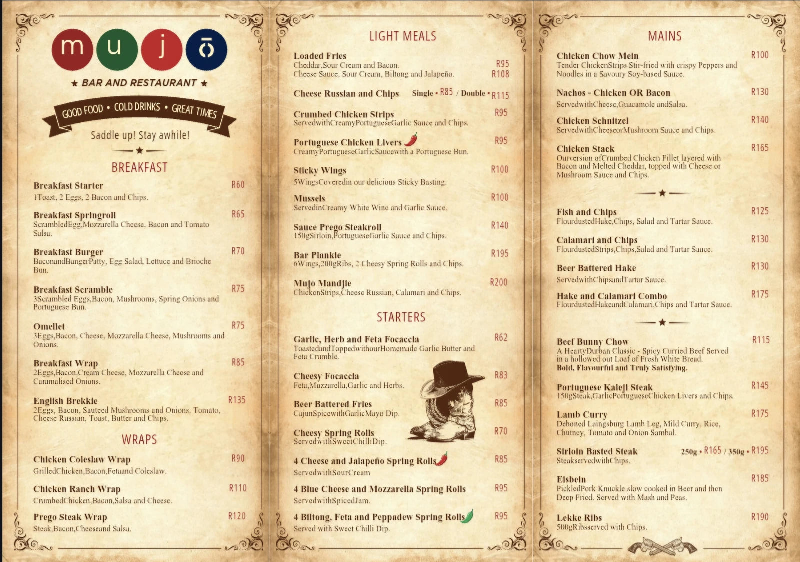 Mujo Bar & Restaurant, George South Africa