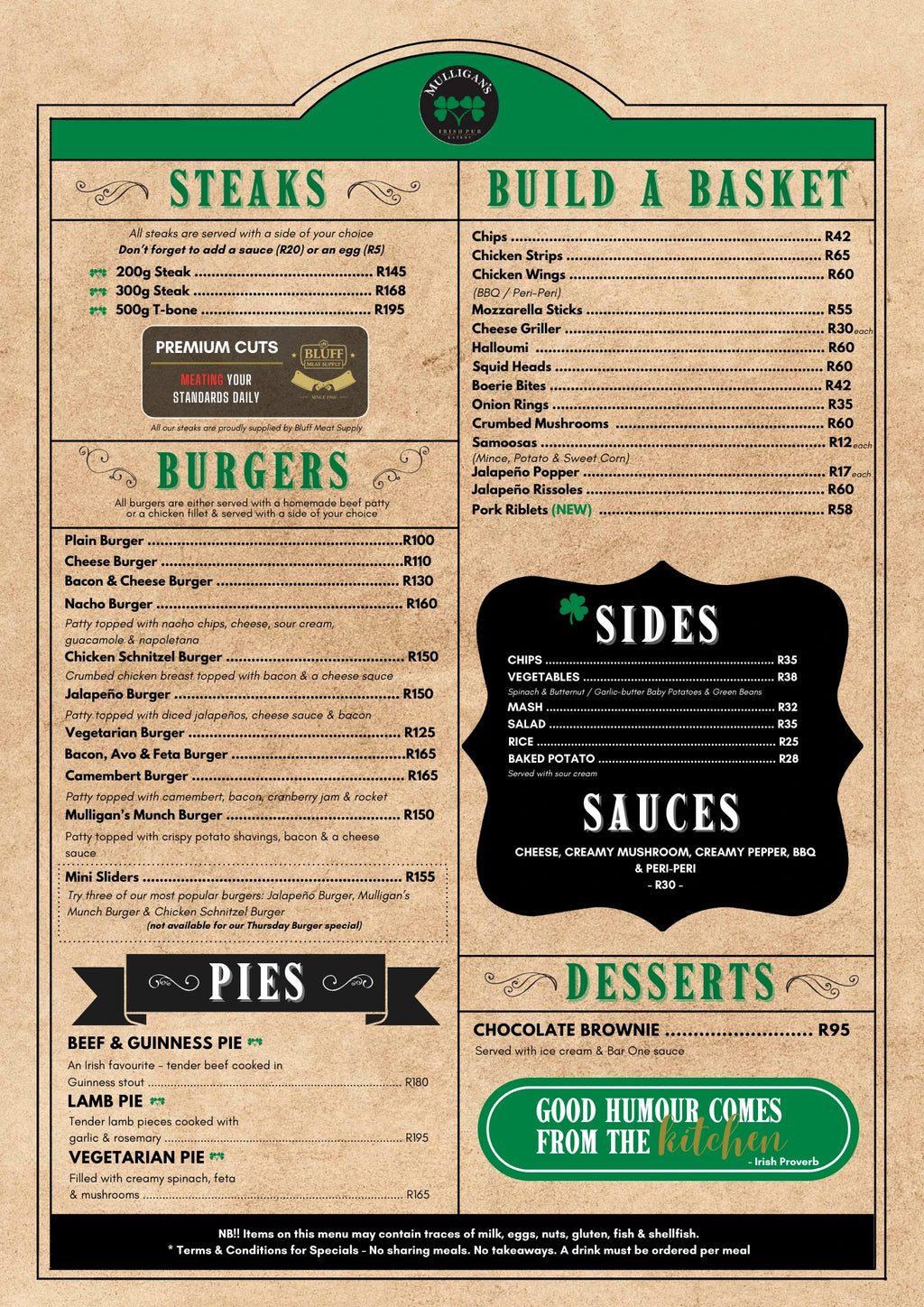 Mulligan's Irish Pub & Eatery, Durban South Africa