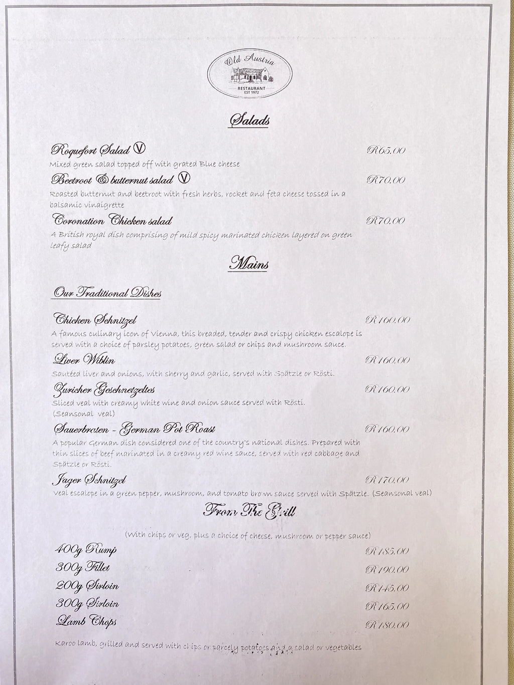 Old Austria Restaurant, Gqeberha South Africa