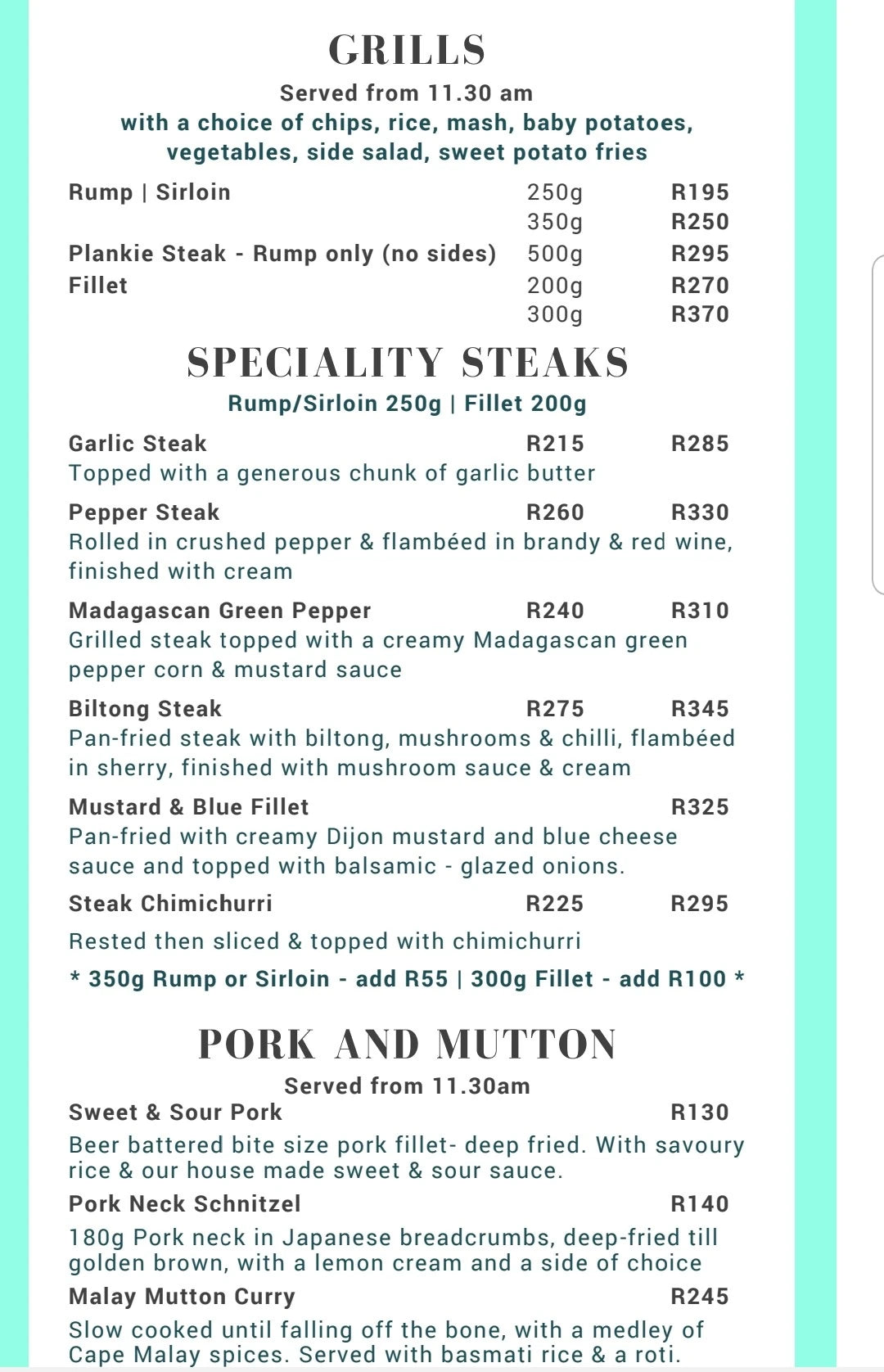 Pearly’s Restaurant, Langebaan South Africa
