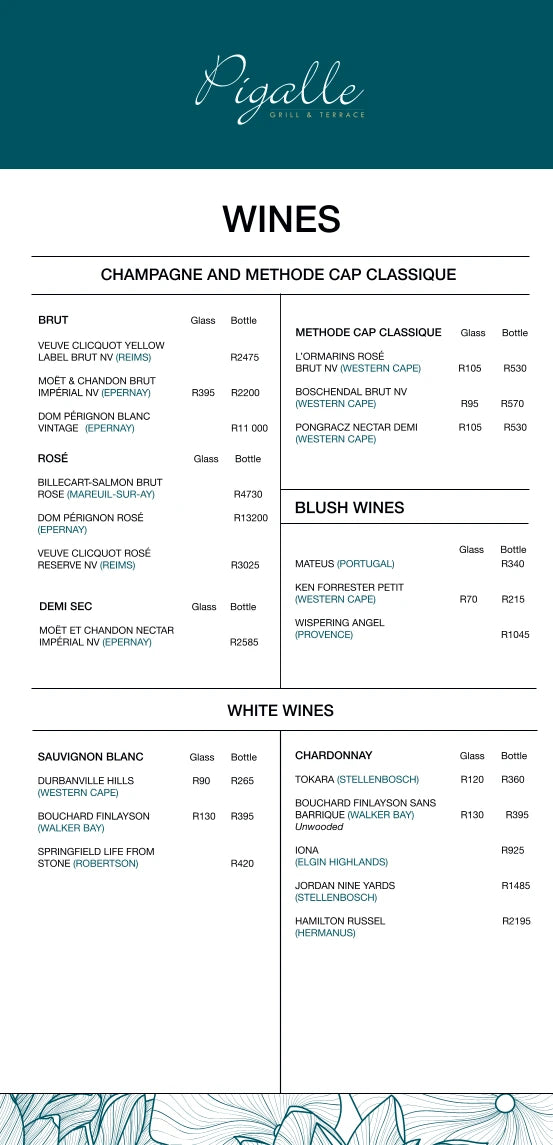 Pigalle Restaurant Bedfordview, Johannesburg South Africa