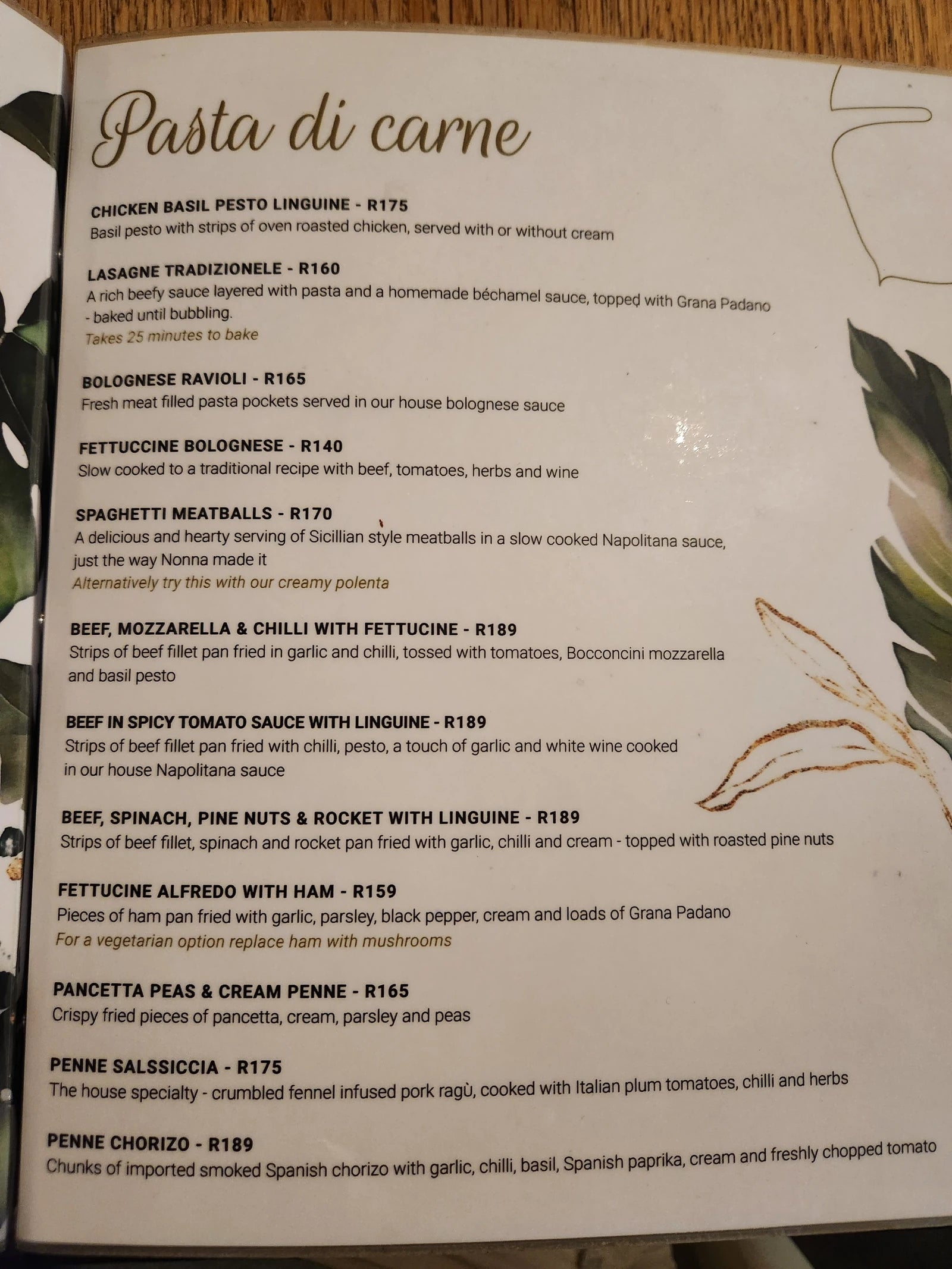 Pronto Italian Restaurant, Randburg South Africa