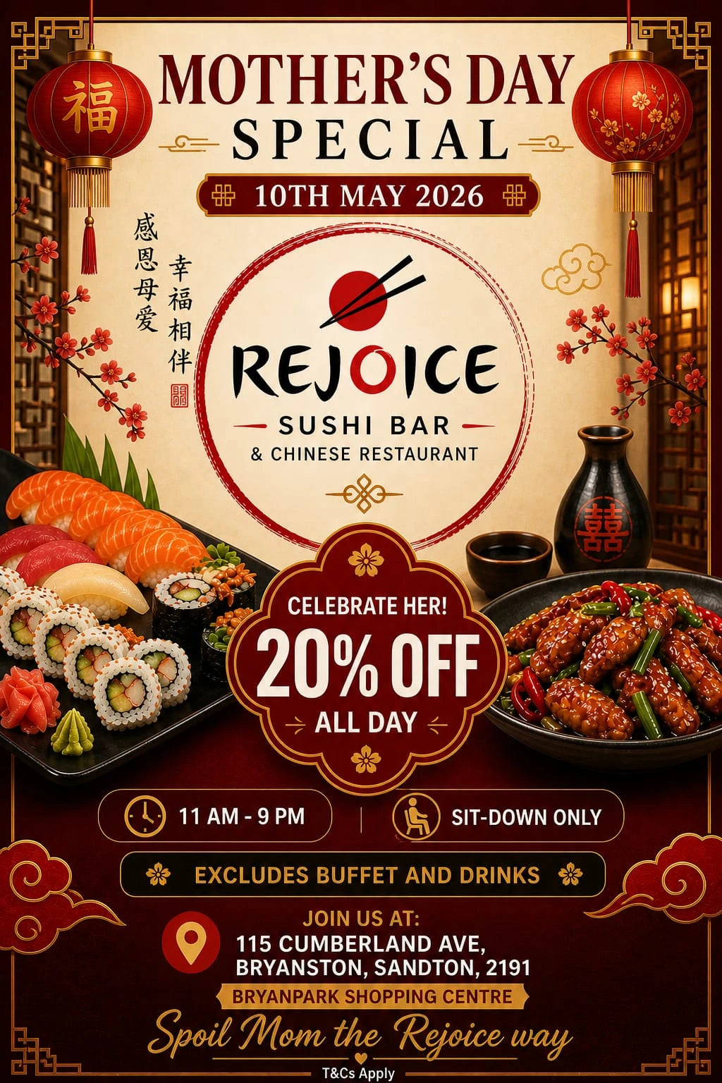 Rejoice sushi bar, Sandton South Africa