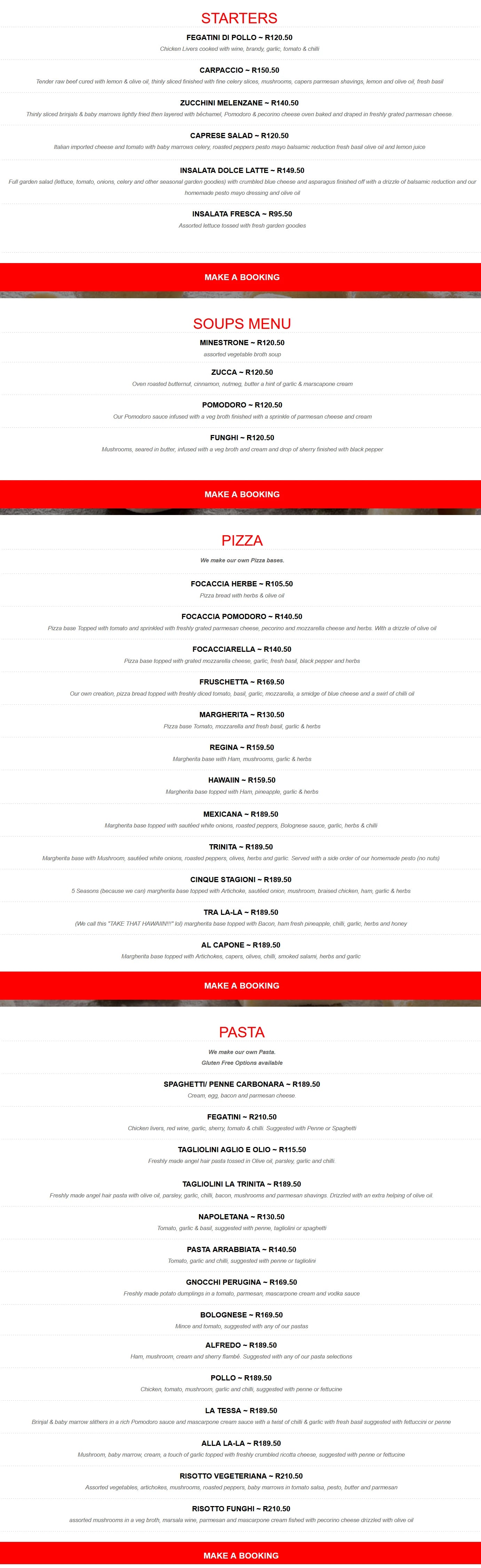 Ristorante La Trinita, Midrand South Africa