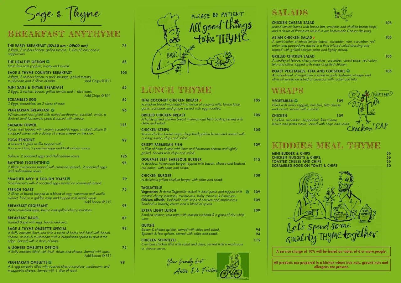 Sage & Thyme Village Coffee Shop, Cape Town South Africa