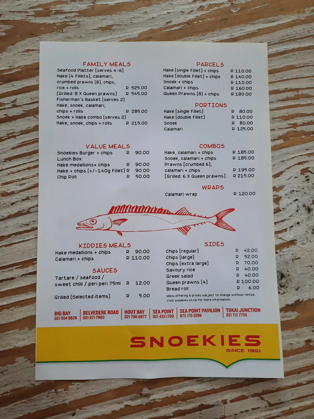 Snoekies, Cape Town South Africa