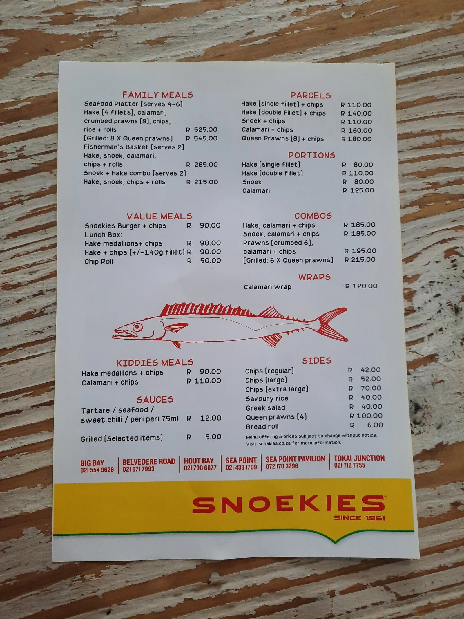 Snoekies, Cape Town South Africa
