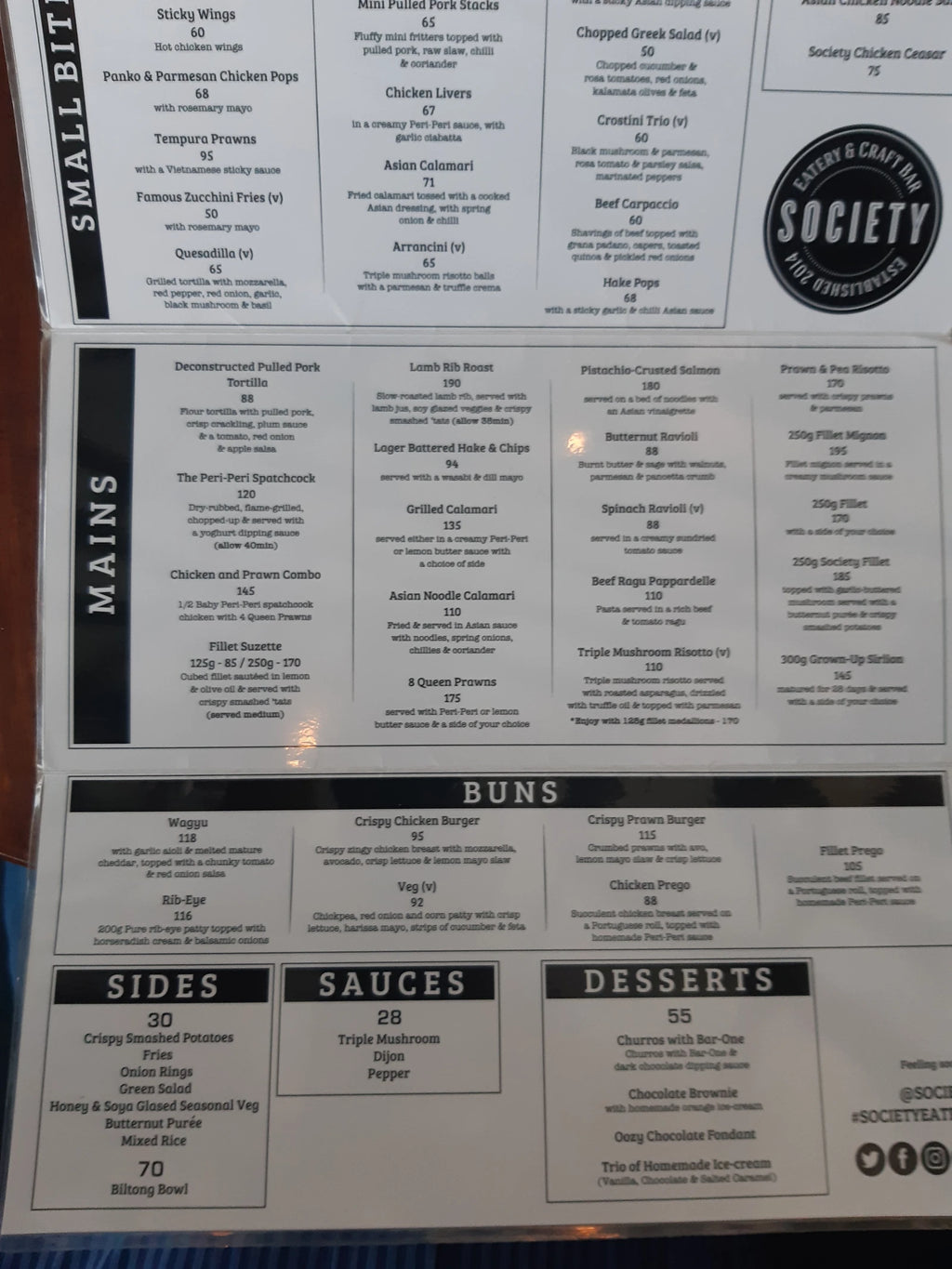 Society Eatery & Craft Bar, Johannesburg South Africa