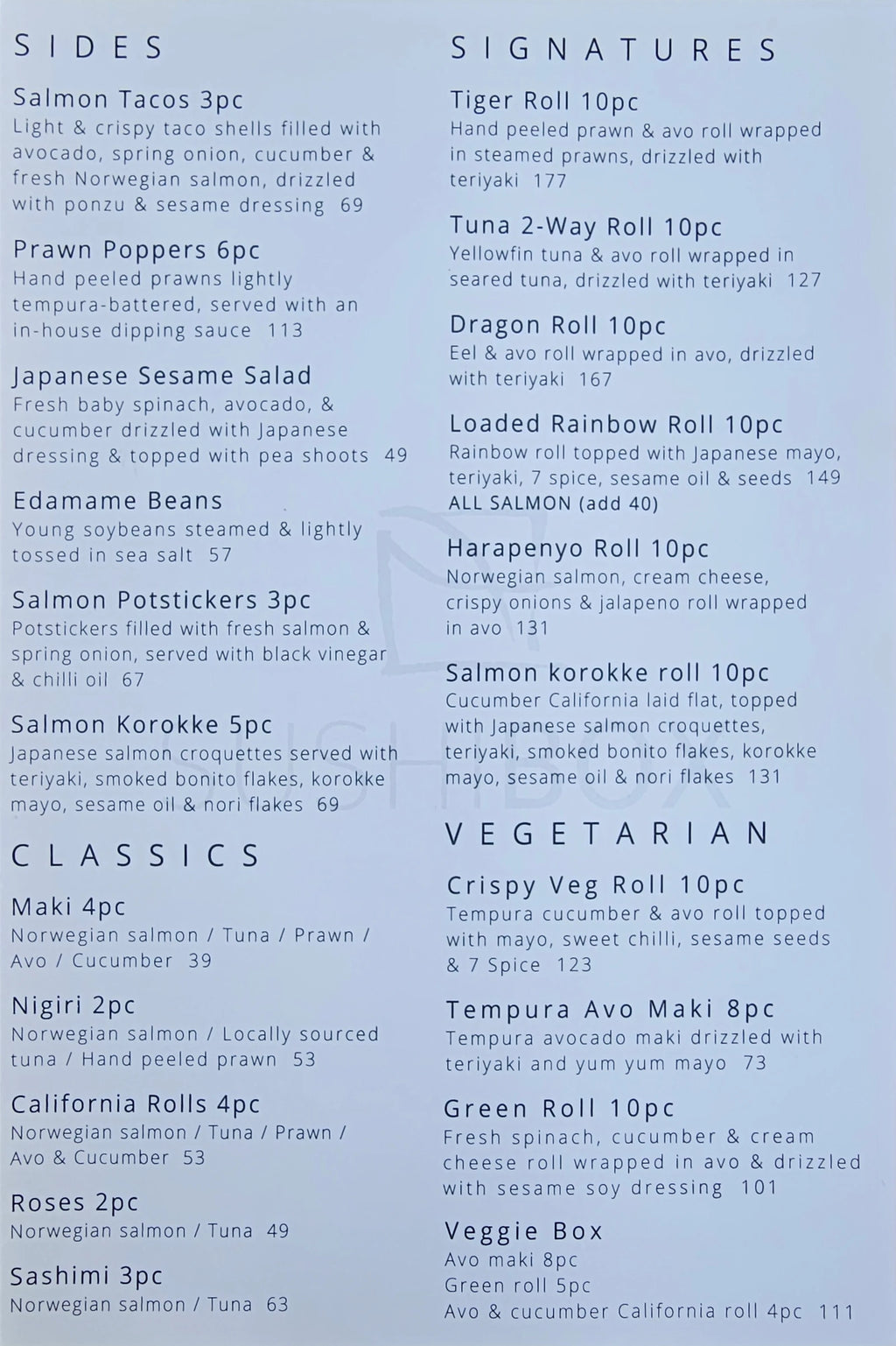 Sushi Box De Waterkant, Cape Town South Africa