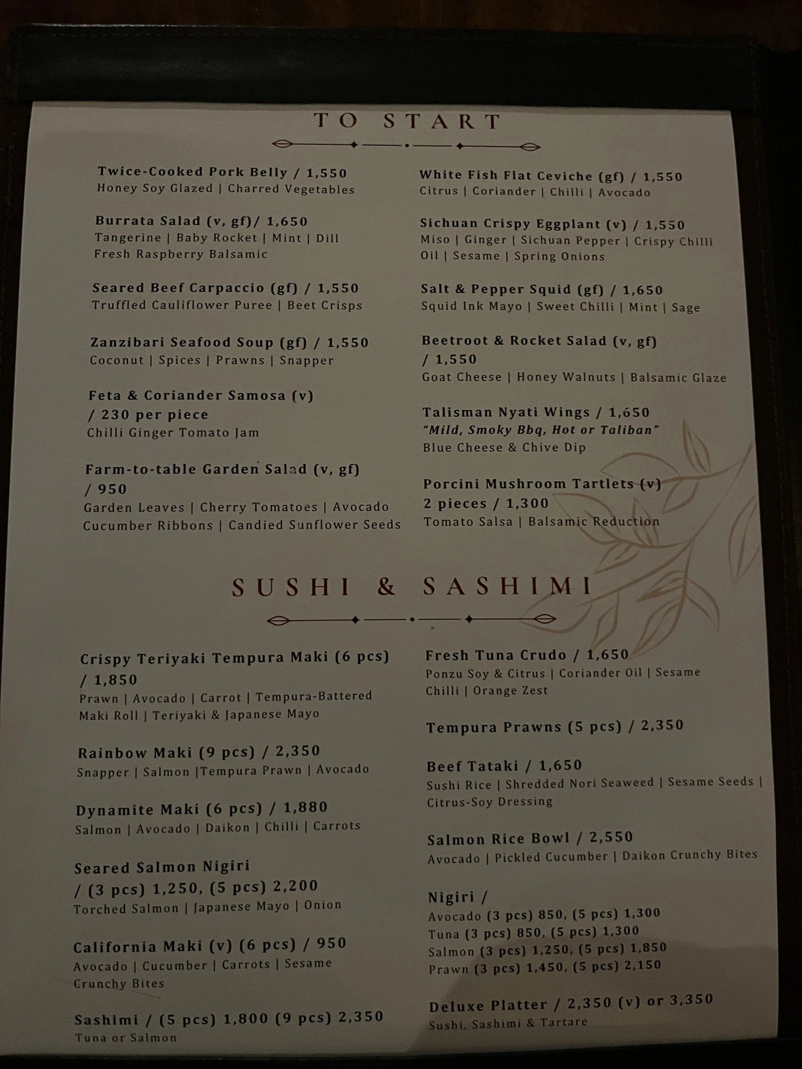 Talisman Restaurant, Nairobi Kenya