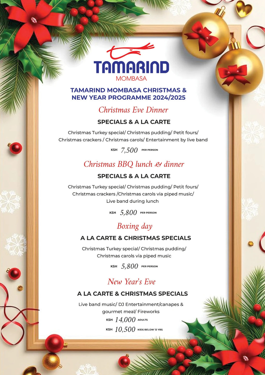 Tamarind Restaurant Mombasa, Mombasa Kenya