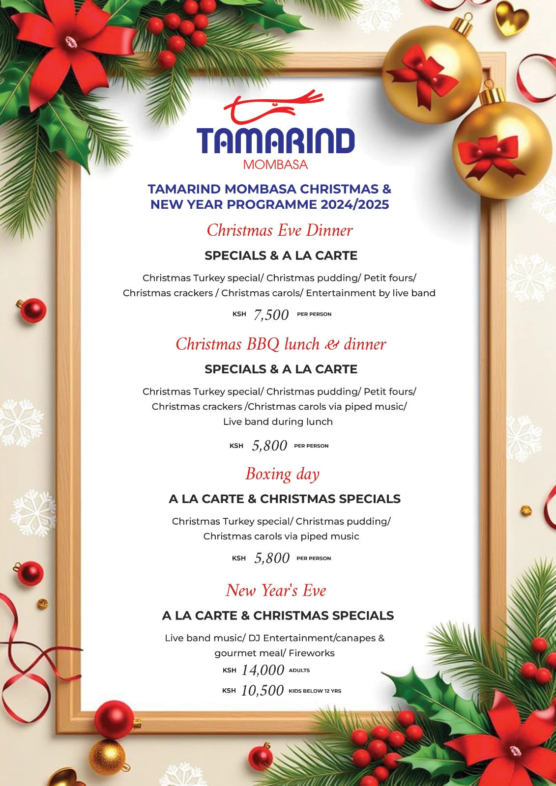 Tamarind Restaurant Mombasa, Mombasa Kenya