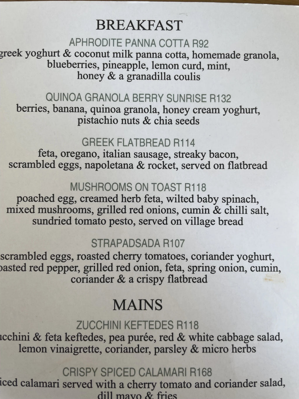 tashas Bryanston, Johannesburg South Africa