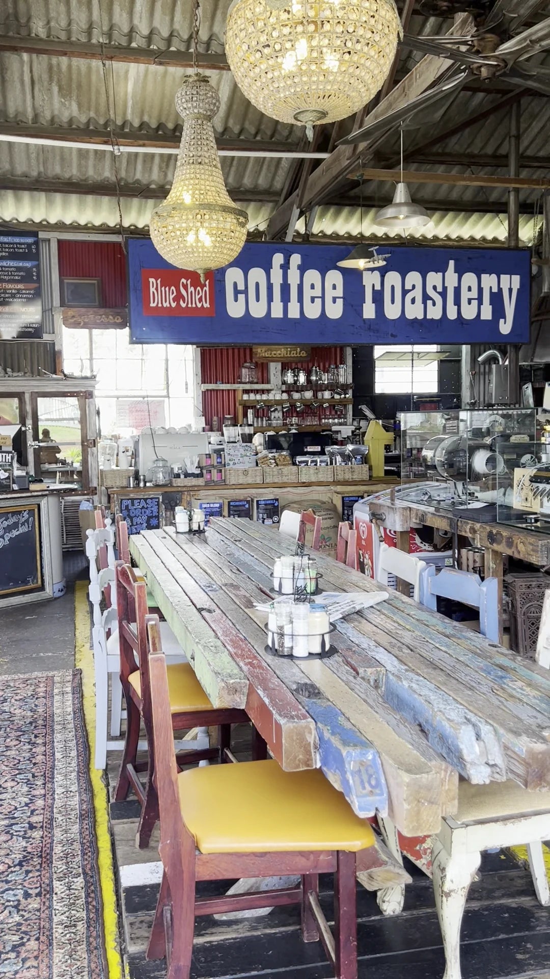 The Blue Shed Coffee Roastery, Mossel Bay South Africa