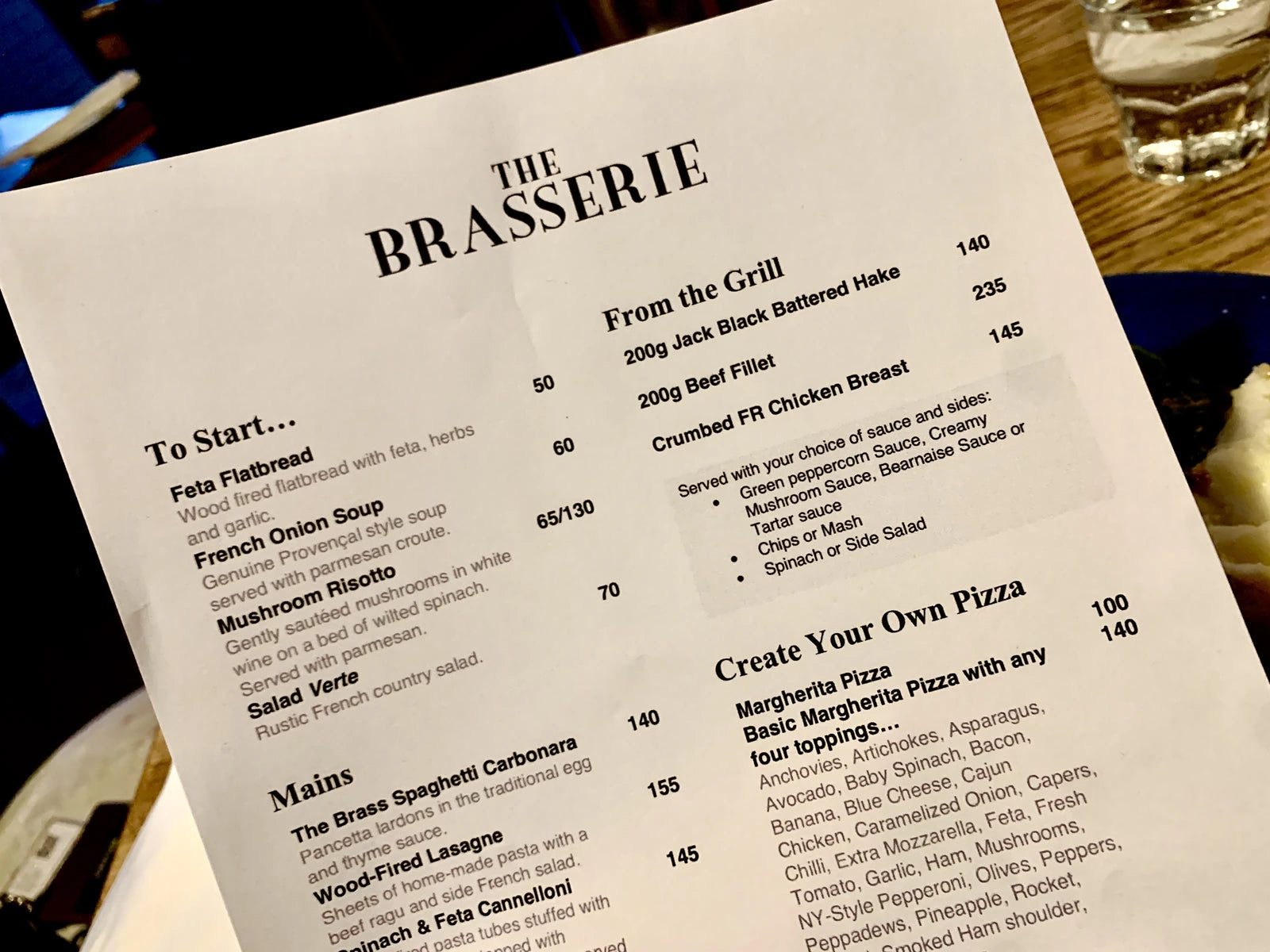The Brasserie, Cape Town South Africa