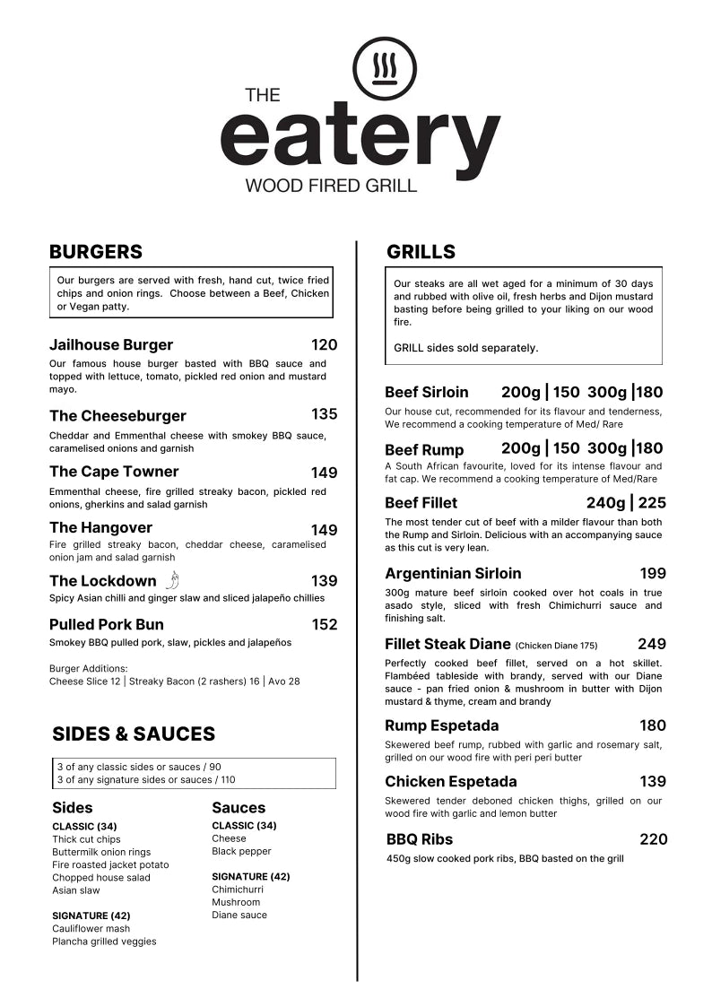 The Eatery Wood Fired Grill, Cape Town South Africa