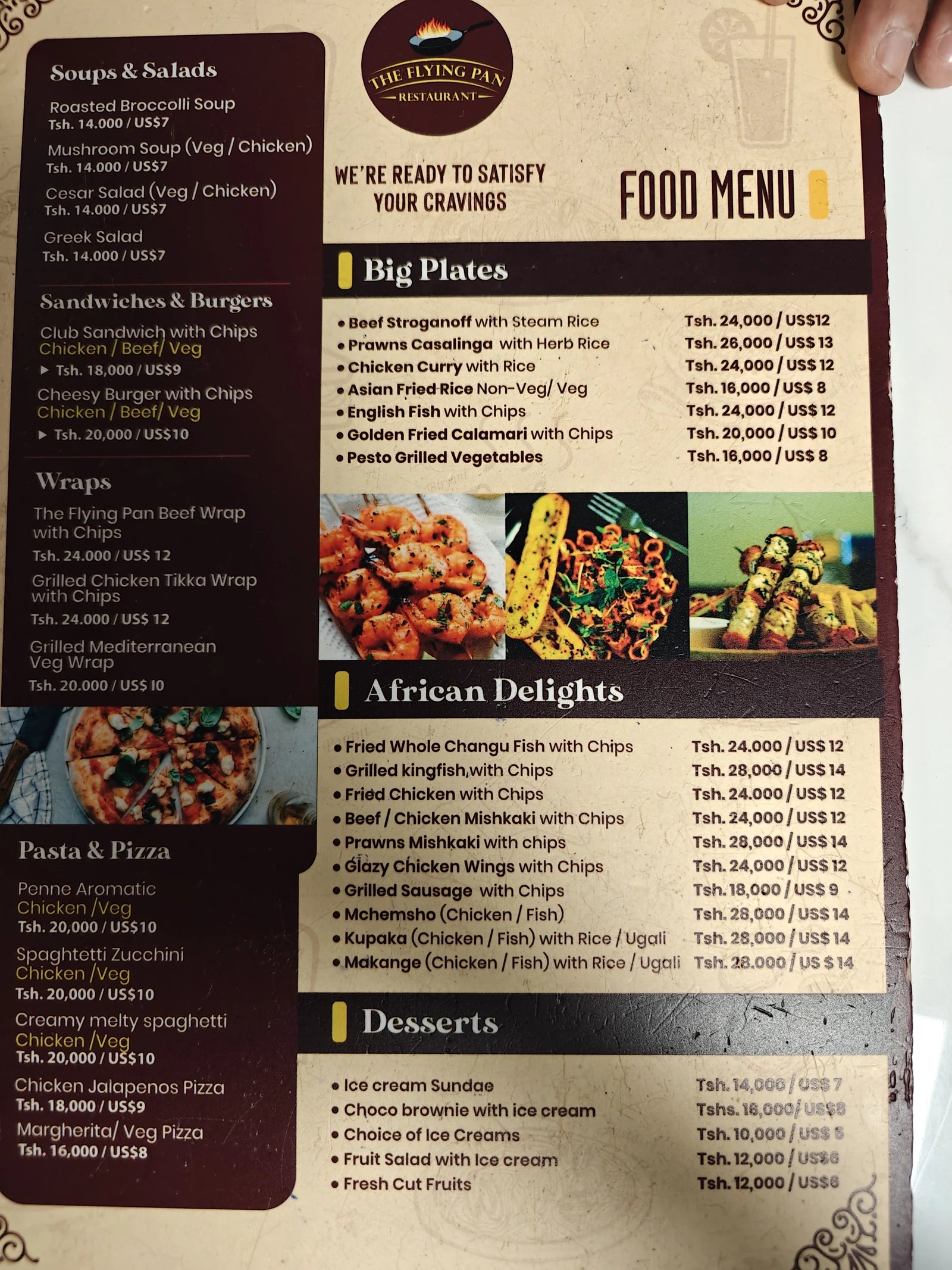 The Flying Pan Restaurant Departure Terminal 3 - Julius Nyerere International Airport (JNIA), Dar es Salaam 22217 Tanzania
