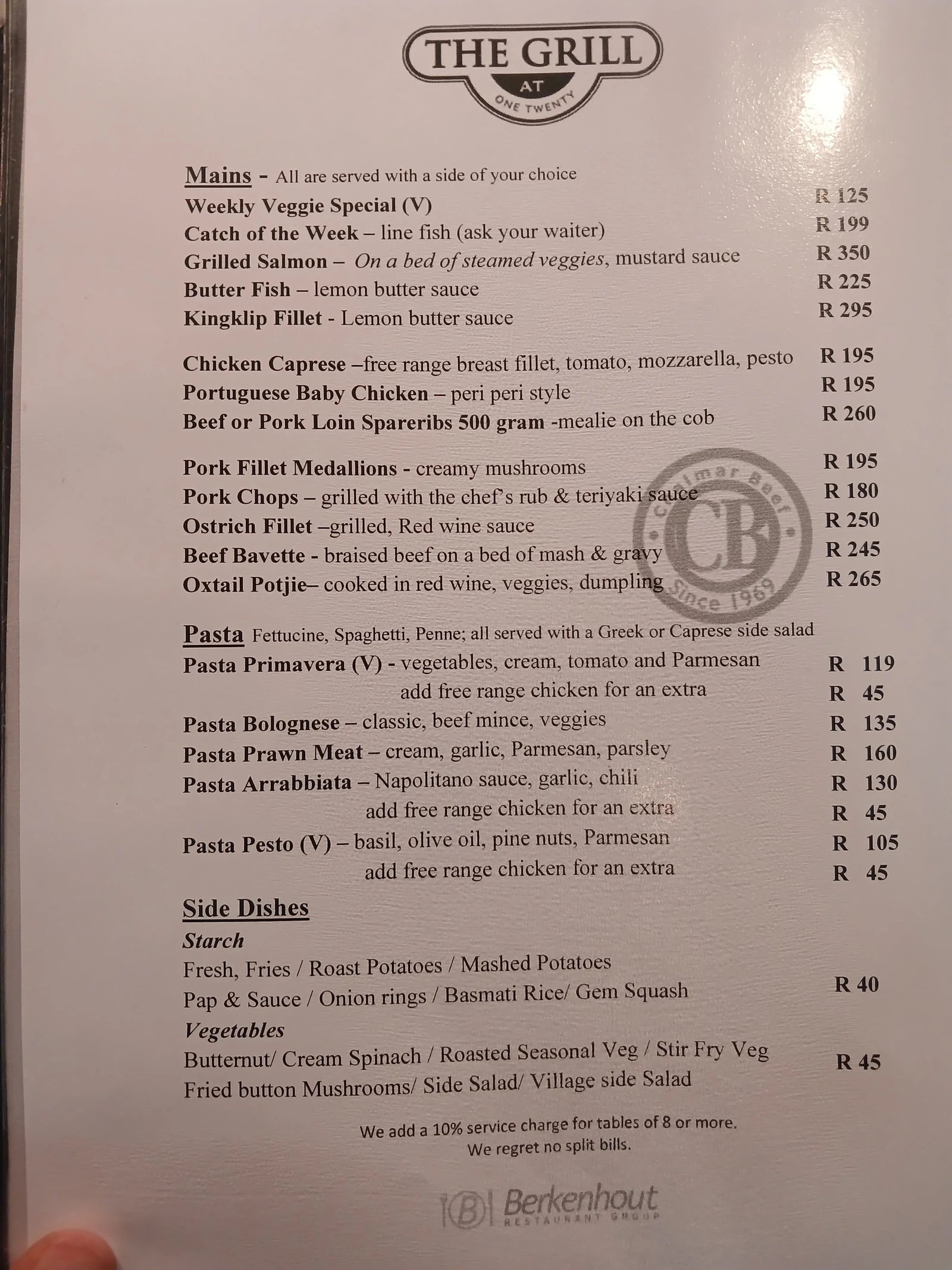 The Grill at One Twenty Restaurant, Boksburg South Africa