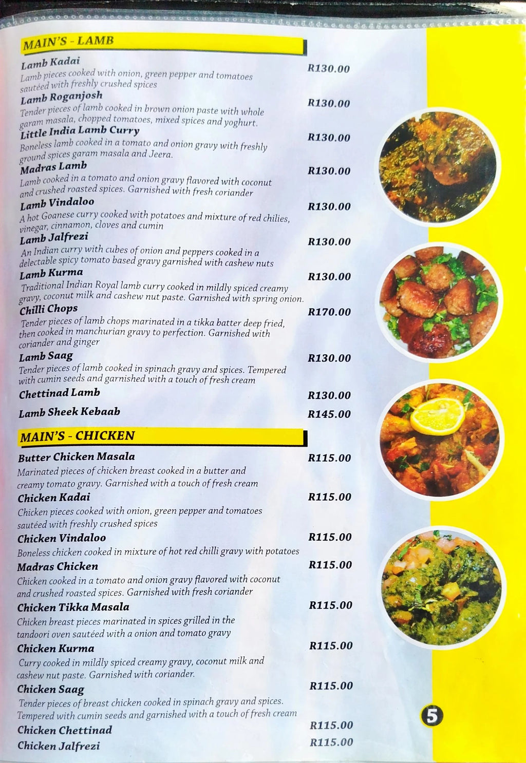 The Little India Restaurant, Durban South Africa
