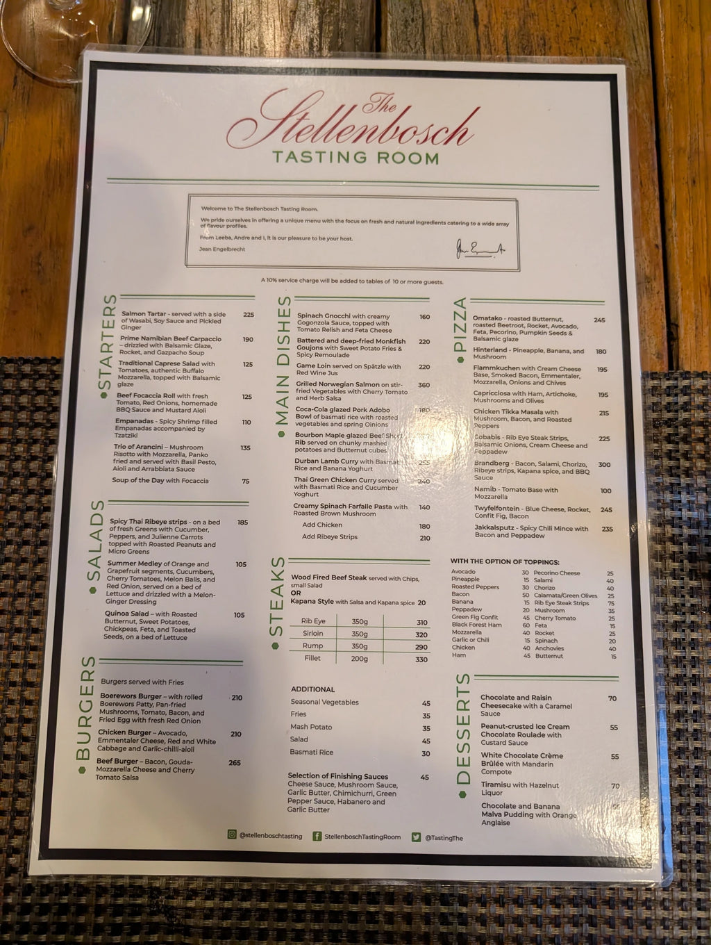 The Stellenbosch Wine Bar and Bistro, Windhoek Namibia