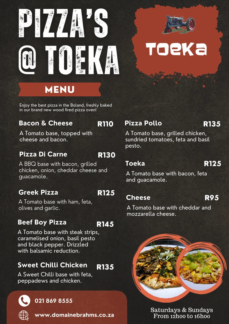 Toeka Restaurant at Domaine Brahms, Paarl South Africa