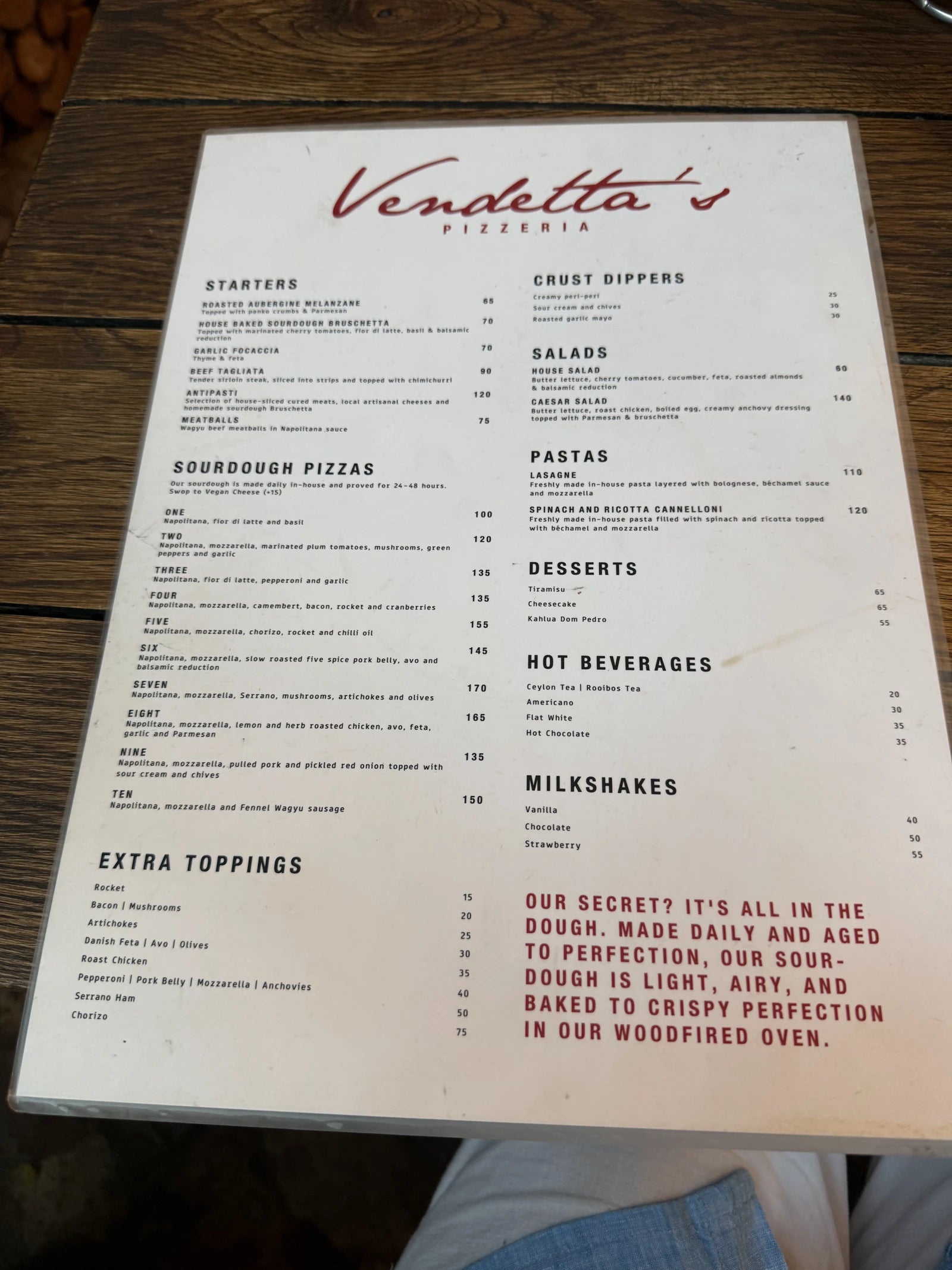 Vendetta's Pizzeria, Stellenbosch South Africa