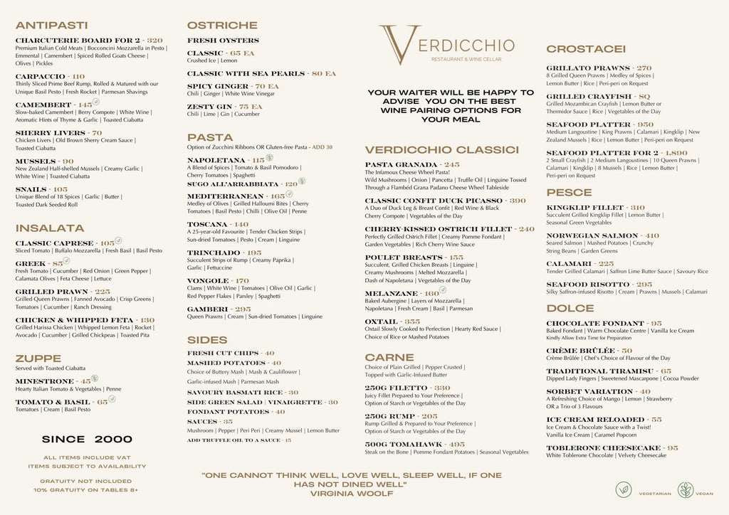 Verdicchio Restaurant and Wine Cellar, Sandton South Africa