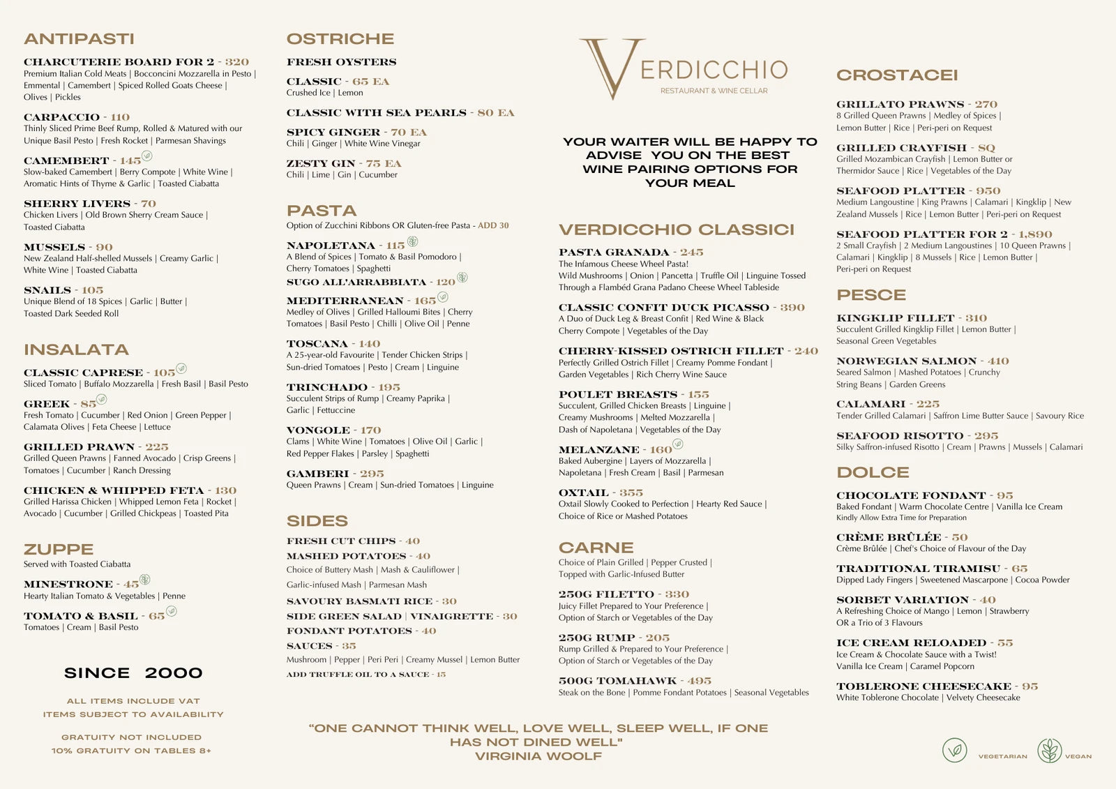 Verdicchio Restaurant and Wine Cellar, Sandton South Africa
