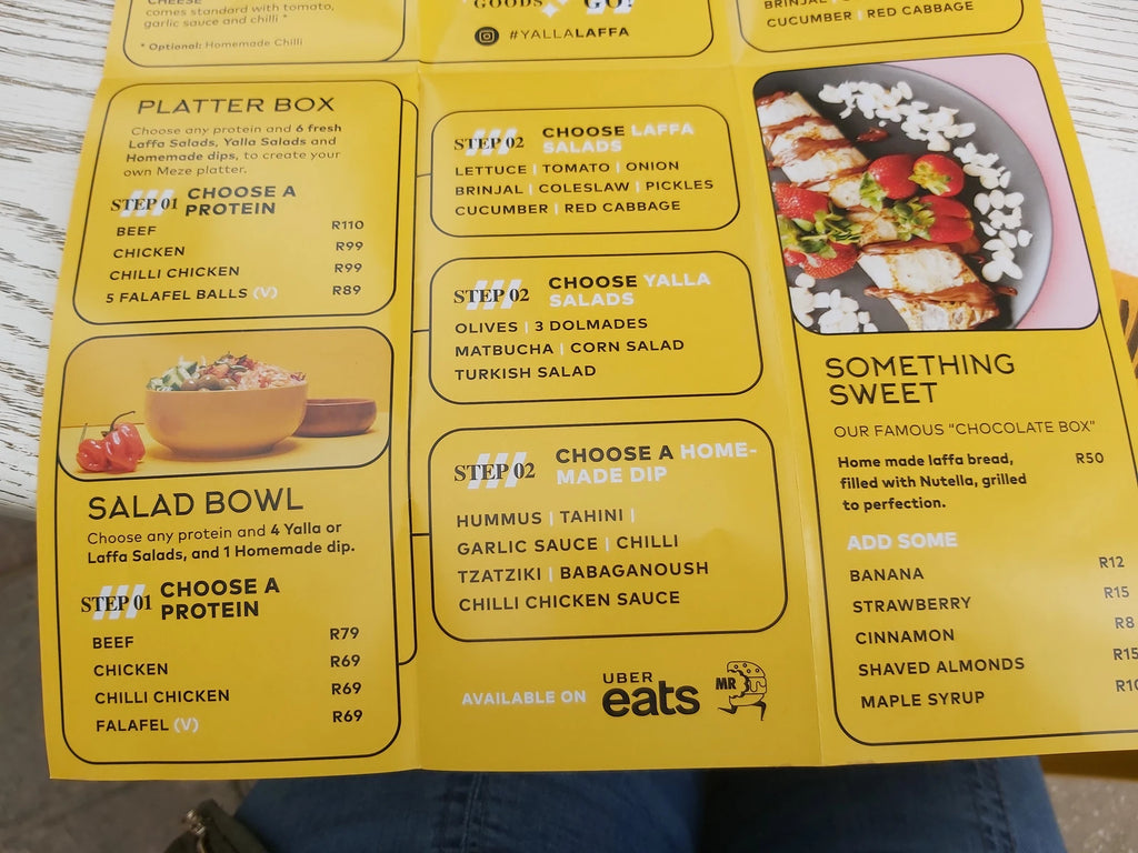Yalla Authentic Middle Eastern Food, Randburg South Africa