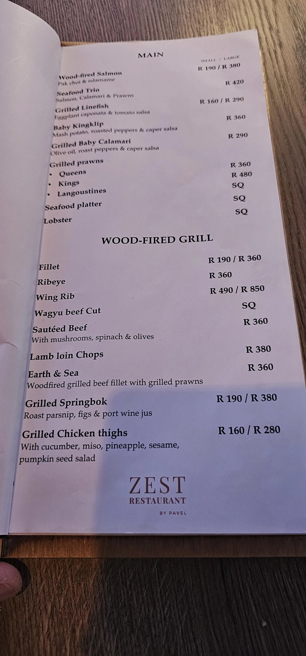 Zest Restaurant, Cape Town South Africa