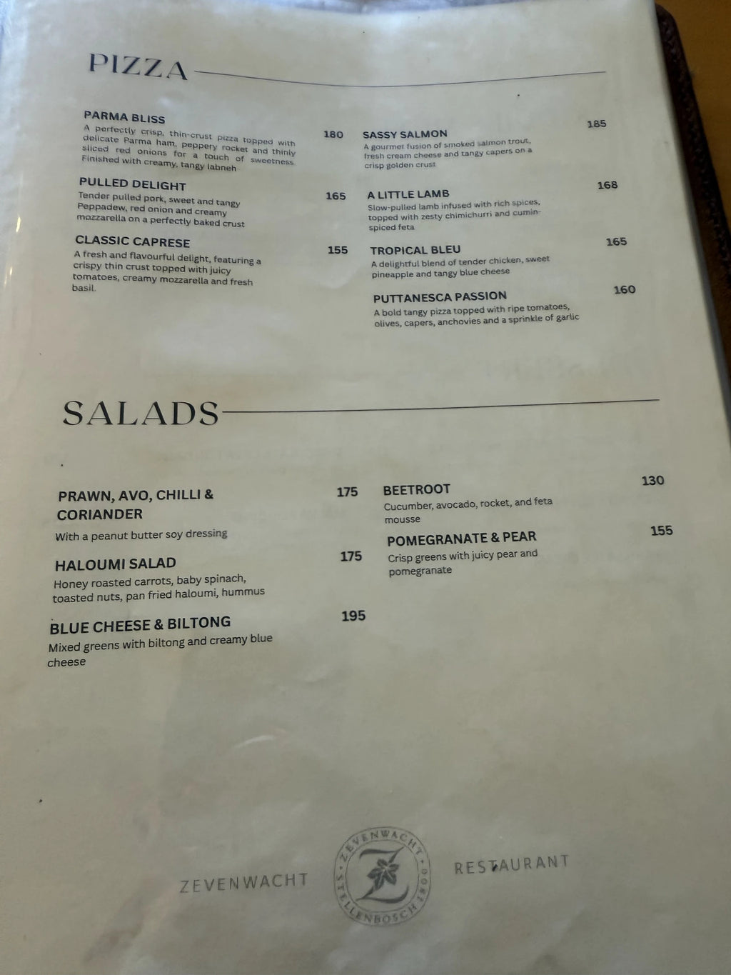 Zevenwacht Restaurant, Cape Town South Africa